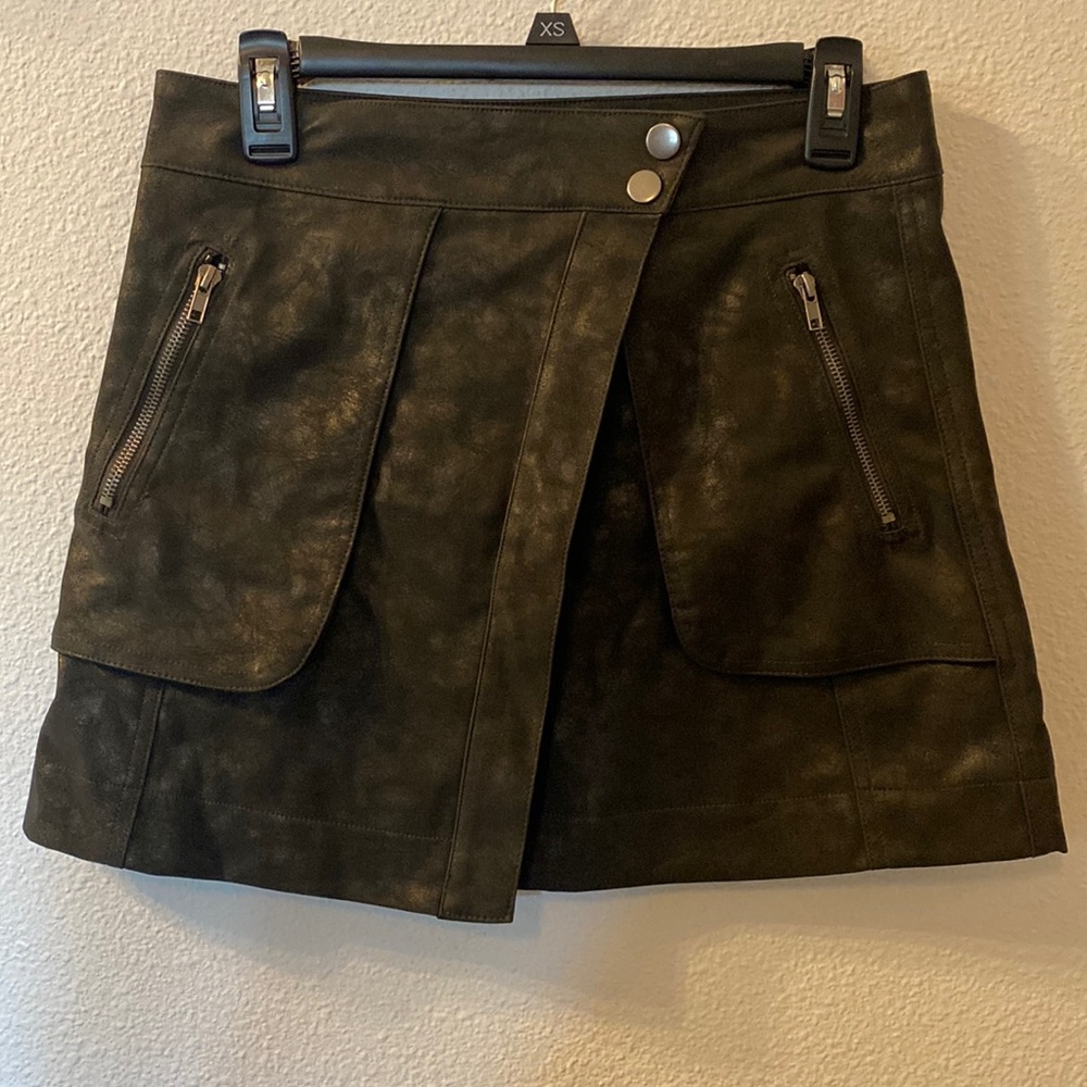21 Saints faux leather wrap skirt size medium